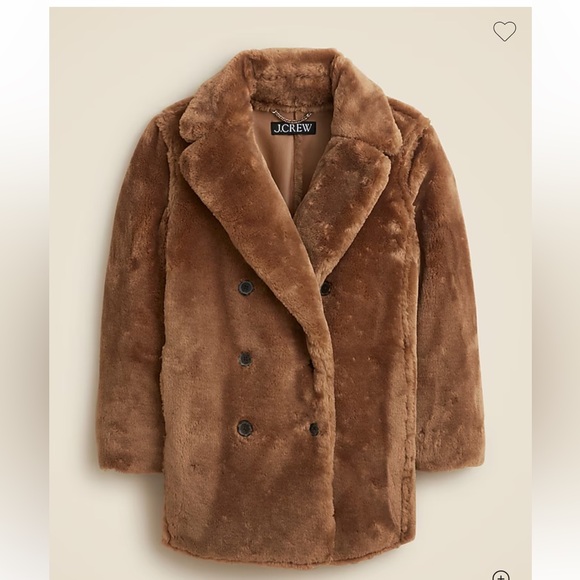 J.CREW FAUX FUR PEA COAT: NWT! Soft brown (Medium) - Picture 1 of 10